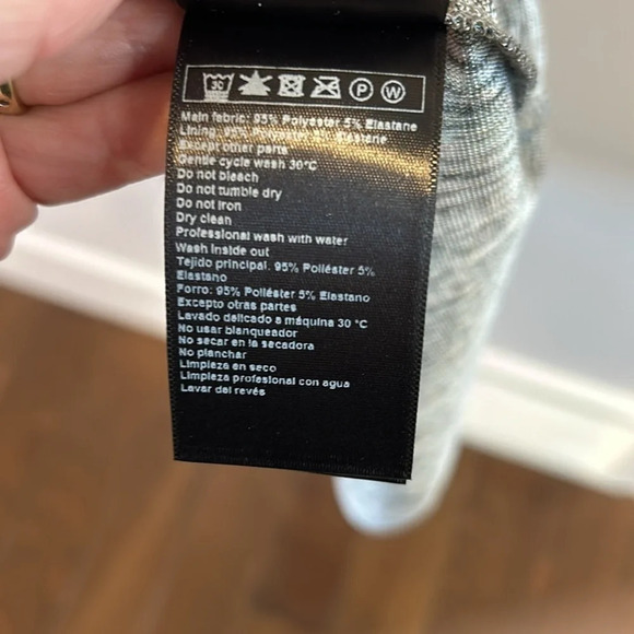 ba&sh Gala Metallic Cross Top Gathered Puff Sleeve Mini Dress - Picture 14 of 15